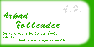 arpad hollender business card