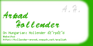 arpad hollender business card